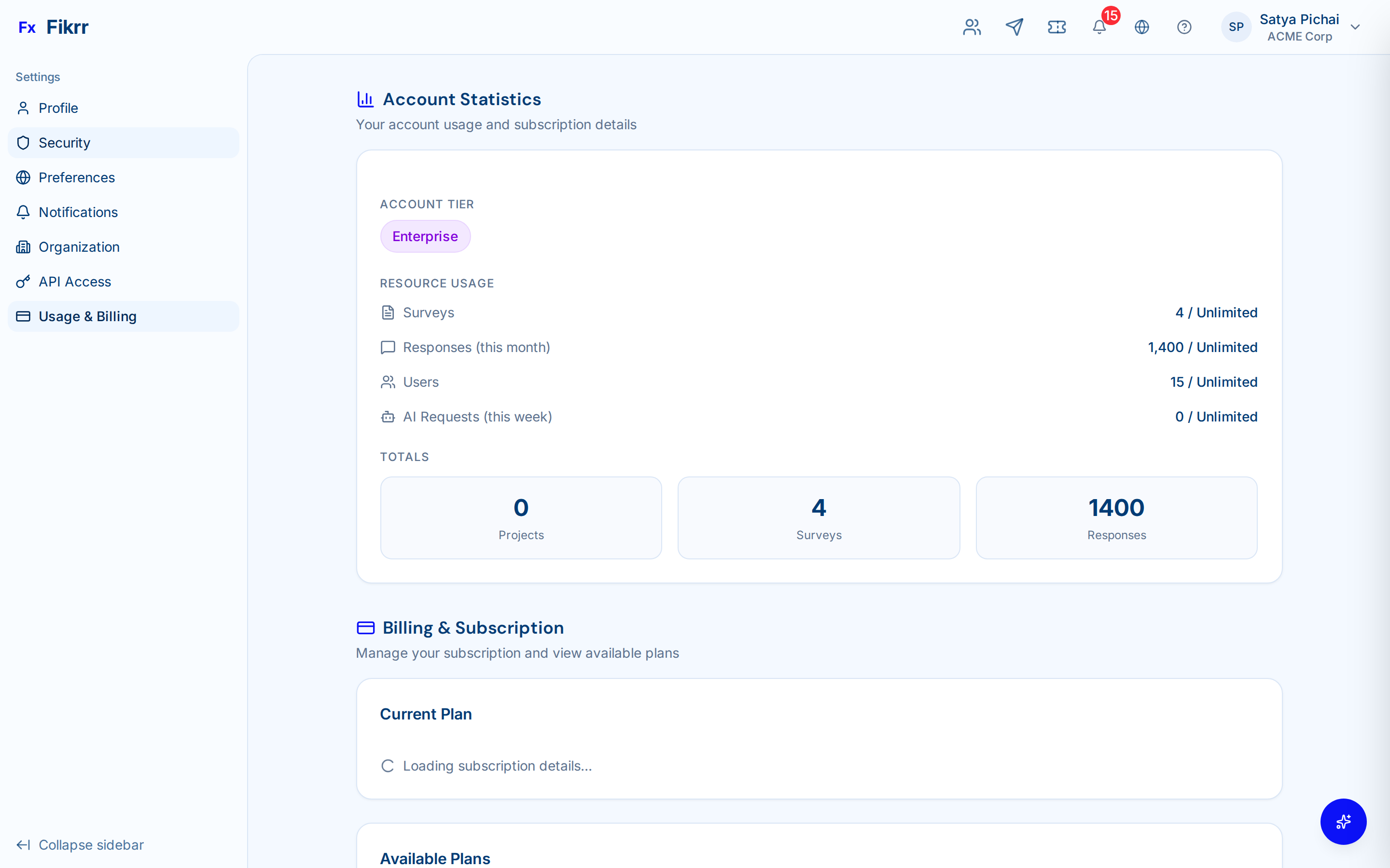 Billing dashboard with plan comparison — Usage tracking