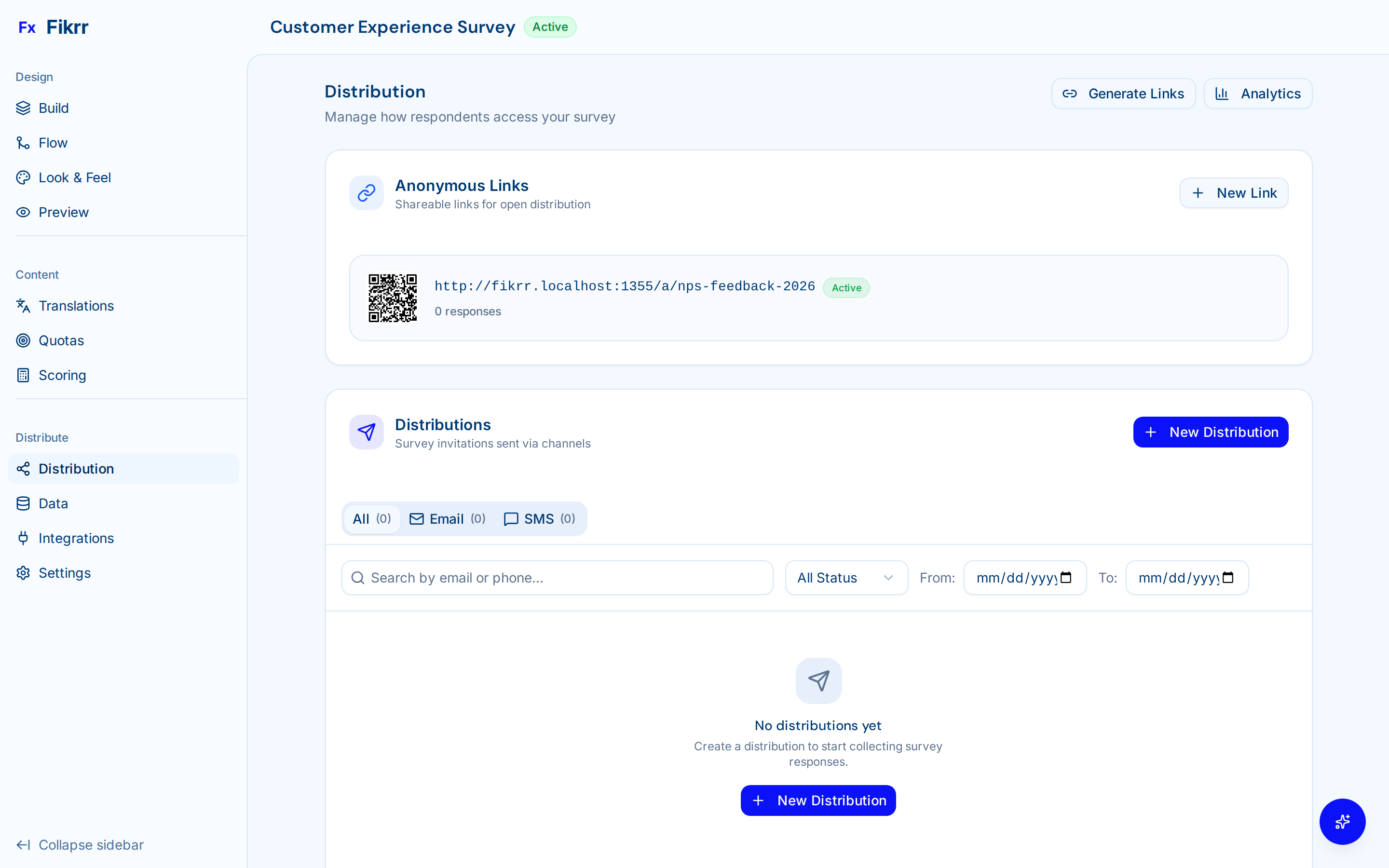 Distribution center with channel configuration — Distribution list