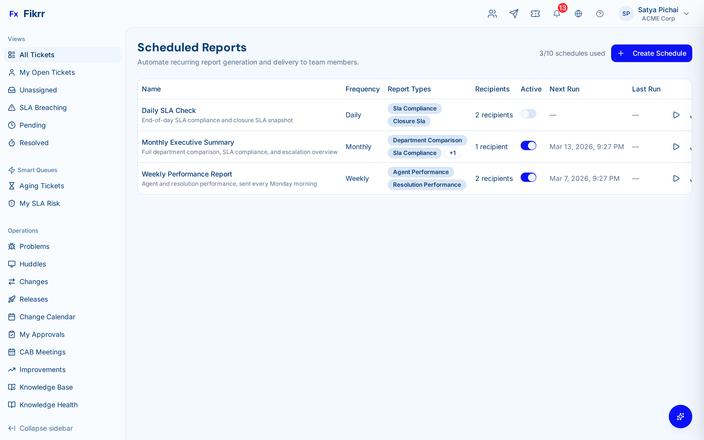 Scheduled report configuration with delivery settings — Scheduled report configuration